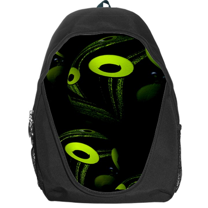 Fractal Fractals Green Ball Black Backpack Bag