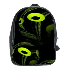 Fractal Fractals Green Ball Black School Bag (xl) by Pakrebo