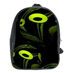 Fractal Fractals Green Ball Black School Bag (XL) Front