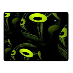 Fractal Fractals Green Ball Black Double Sided Fleece Blanket (Small) 