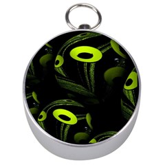 Fractal Fractals Green Ball Black Silver Compasses