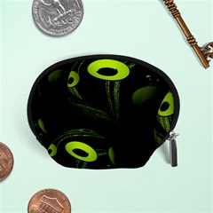 Fractal Fractals Green Ball Black Accessory Pouch (small) by Pakrebo