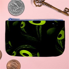 Fractal Fractals Green Ball Black Large Coin Purse