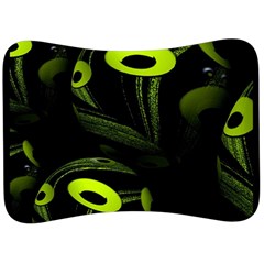 Fractal Fractals Green Ball Black Velour Seat Head Rest Cushion