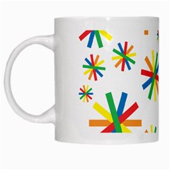 Celebrate Pattern Colorful Design White Mugs by Pakrebo