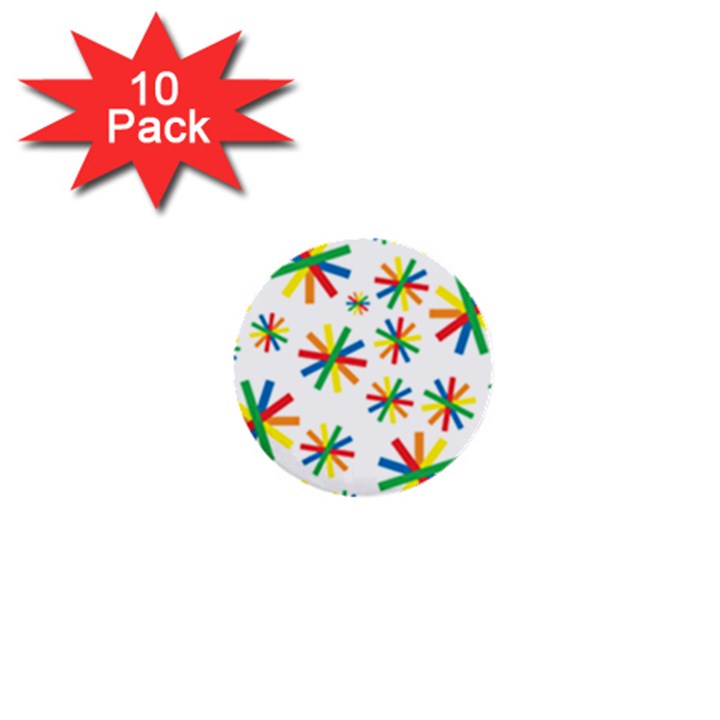 Celebrate Pattern Colorful Design 1  Mini Buttons (10 pack) 