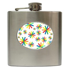 Celebrate Pattern Colorful Design Hip Flask (6 Oz) by Pakrebo