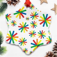 Celebrate Pattern Colorful Design Ornament (snowflake) by Pakrebo