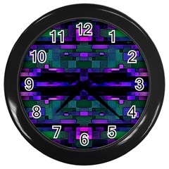 Abstract Pattern Desktop Wallpaper Wall Clock (black) by Pakrebo