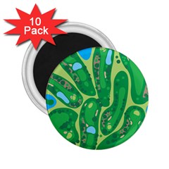 Golf Course Par Golf Course Green 2 25  Magnets (10 Pack)  by Pakrebo