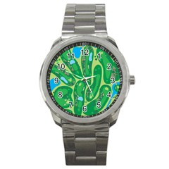 Golf Course Par Golf Course Green Sport Metal Watch by Pakrebo