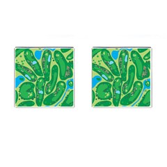 Golf Course Par Golf Course Green Cufflinks (square) by Pakrebo