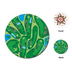 Golf Course Par Golf Course Green Playing Cards (round) by Pakrebo