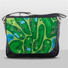 Golf Course Par Golf Course Green Messenger Bag by Pakrebo