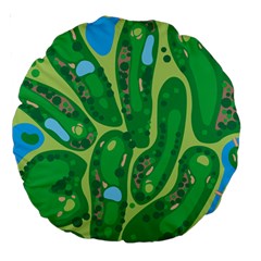 Golf Course Par Golf Course Green Large 18  Premium Round Cushions by Pakrebo