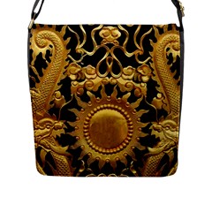 Golden Sun Gold Decoration Wall Flap Closure Messenger Bag (l) by Pakrebo