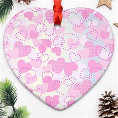 Valentine Background Hearts Bokeh Ornament (heart) by Pakrebo