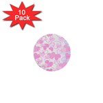 Valentine Background Hearts Bokeh 1  Mini Buttons (10 pack)  Front