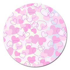 Valentine Background Hearts Bokeh Magnet 5  (round) by Pakrebo