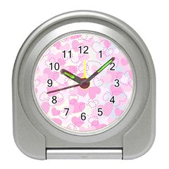 Valentine Background Hearts Bokeh Travel Alarm Clock by Pakrebo