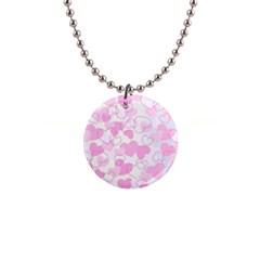 Valentine Background Hearts Bokeh 1  Button Necklace by Pakrebo