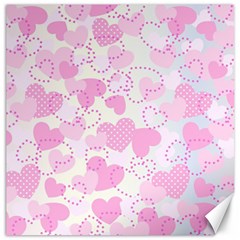 Valentine Background Hearts Bokeh Canvas 12  X 12  by Pakrebo