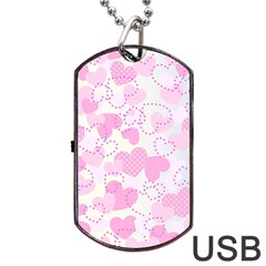 Valentine Background Hearts Bokeh Dog Tag Usb Flash (one Side) by Pakrebo