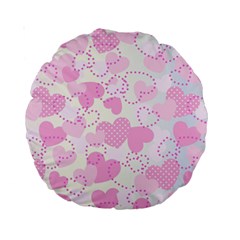 Valentine Background Hearts Bokeh Standard 15  Premium Round Cushions by Pakrebo