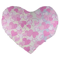 Valentine Background Hearts Bokeh Large 19  Premium Heart Shape Cushions by Pakrebo