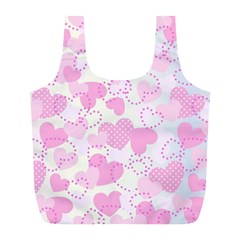 Valentine Background Hearts Bokeh Full Print Recycle Bag (l) by Pakrebo