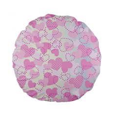 Valentine Background Hearts Bokeh Standard 15  Premium Flano Round Cushions by Pakrebo