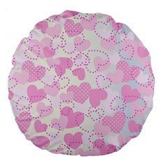 Valentine Background Hearts Bokeh Large 18  Premium Flano Round Cushions by Pakrebo