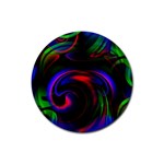 Swirl Background Design Colorful Rubber Round Coaster (4 pack)  Front