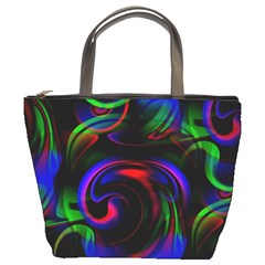 Swirl Background Design Colorful Bucket Bag by Pakrebo