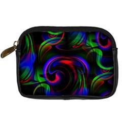 Swirl Background Design Colorful Digital Camera Leather Case by Pakrebo