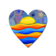 Paint Painting Landscape Scene Heart Magnet by Pakrebo