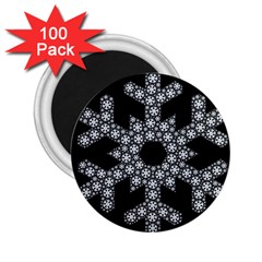 Snowflake Abstract Pattern Shape 2 25  Magnets (100 Pack)  by Pakrebo