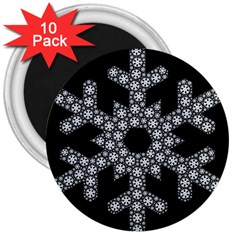 Snowflake Abstract Pattern Shape 3  Magnets (10 Pack)  by Pakrebo