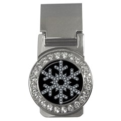 Snowflake Abstract Pattern Shape Money Clips (cz)  by Pakrebo