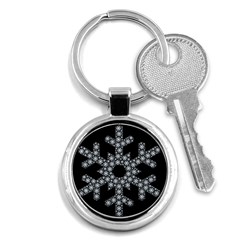 Snowflake Abstract Pattern Shape Key Chains (round)  by Pakrebo