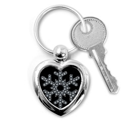 Snowflake Abstract Pattern Shape Key Chains (heart)  by Pakrebo