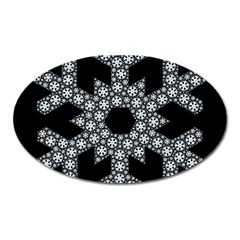 Snowflake Abstract Pattern Shape Oval Magnet by Pakrebo