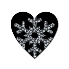 Snowflake Abstract Pattern Shape Heart Magnet by Pakrebo