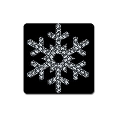 Snowflake Abstract Pattern Shape Square Magnet by Pakrebo