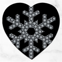 Snowflake Abstract Pattern Shape Jigsaw Puzzle (heart) by Pakrebo