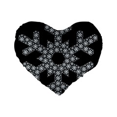 Snowflake Abstract Pattern Shape Standard 16  Premium Heart Shape Cushions by Pakrebo