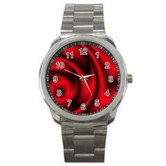 Background Red Color Swirl Sport Metal Watch by Pakrebo