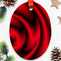 Background Red Color Swirl Oval Ornament (two Sides) by Pakrebo