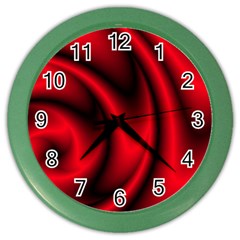 Background Red Color Swirl Color Wall Clock by Pakrebo