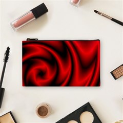 Background Red Color Swirl Cosmetic Bag (small) by Pakrebo